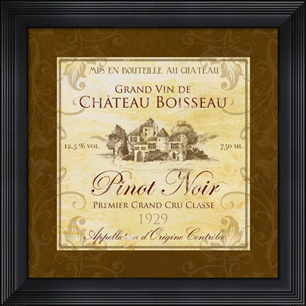 Framed Wine Label III Print