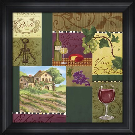 Framed Wine Panels Print