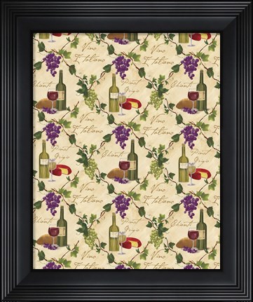 Framed Wine Pattern I Print