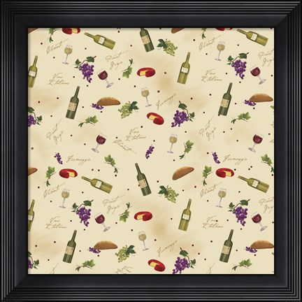 Framed Wine Pattern II Print