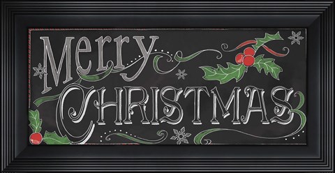Framed Chalk Merry Print