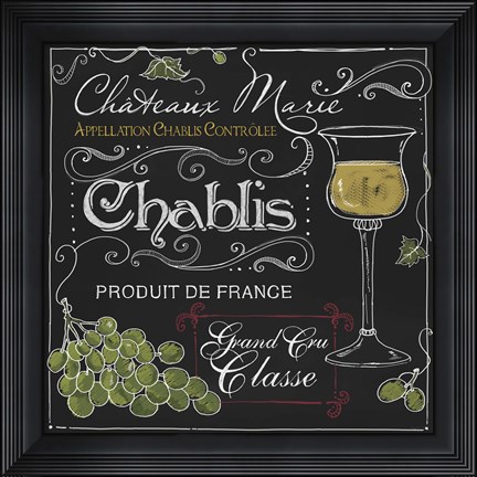 Framed Wine Chalkboard III Print