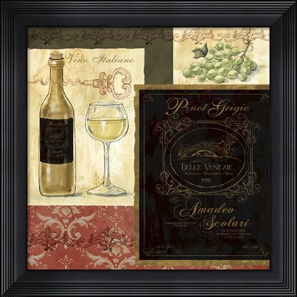 Framed Italian Wine Patch Print
