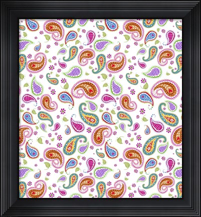 Framed Petals &amp; Paisley Toss I Print