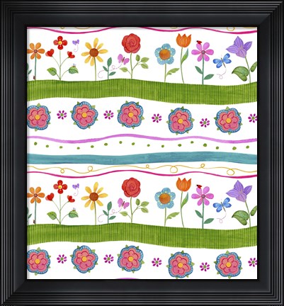 Framed Wavy Stripe I Print