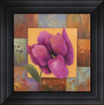 Framed Purple Patchwork Print