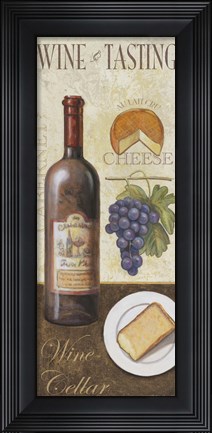Framed Wine And Cheese I Print