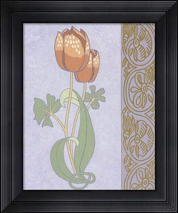 Framed Rose Tulip With Right Border Print