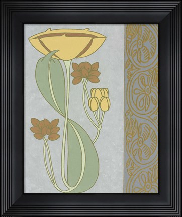 Framed Tan Tulip With Right Border Print