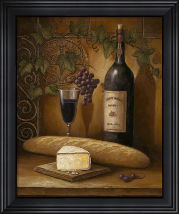 Framed Wine And Cheese B Print