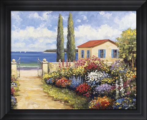 Framed Coastal Garden Walk Print