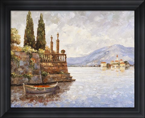 Framed Evening Light On Lake Como Print