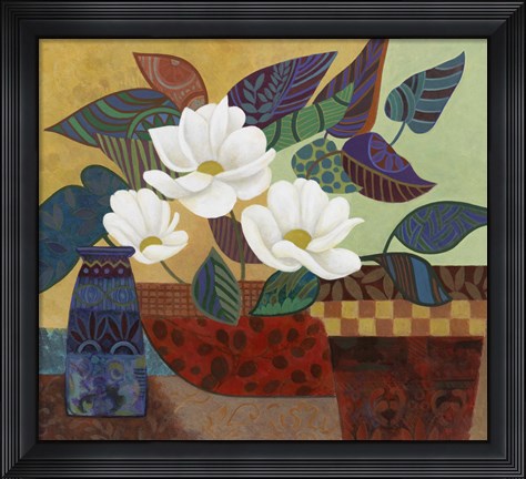 Framed Stained Glass Floral Print