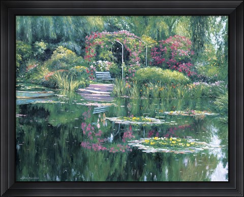 Framed Monet&#39;S Garden Print