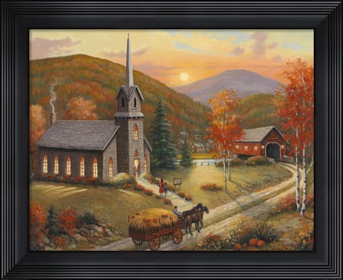 Framed Autumn In Vermont Print