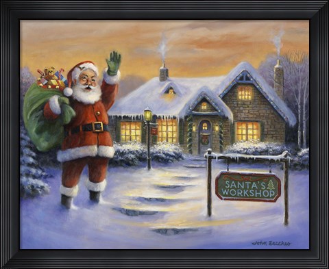 Framed Santa&#39;s Workshop Print