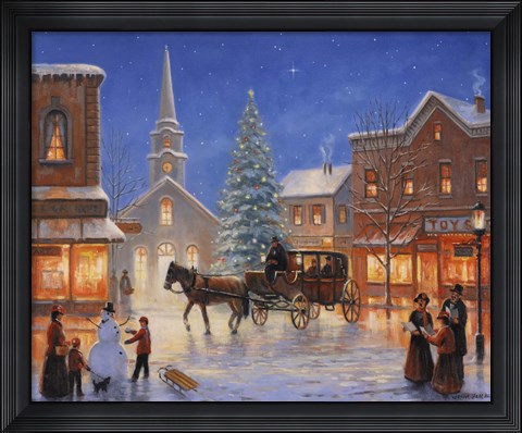 Framed Christmas In Pleasantville Print