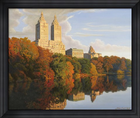 Framed Autumn In Central Park Print