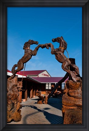 Framed Horse statue, Panevezys, Latvia-Lithuania border Print