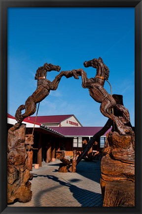 Framed Horse statue, Panevezys, Latvia-Lithuania border Print