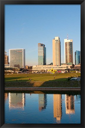 Framed Vilnius, Lithuania, Downtown skyline, skyscrapers Print