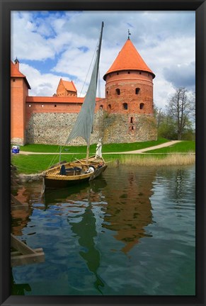 Framed Island Castle by Lake Galve, Trakai, Lithuania I Print