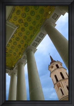 Framed Bell Tower of the Cathedral, Vilnius, Lithuania Print