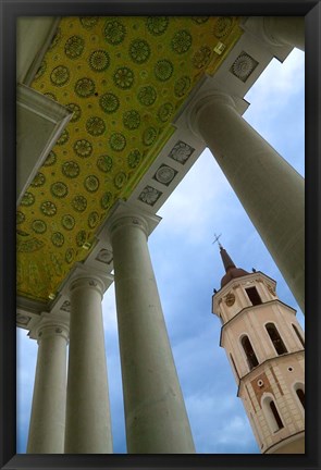 Framed Bell Tower of the Cathedral, Vilnius, Lithuania Print