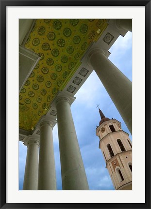 Framed Bell Tower of the Cathedral, Vilnius, Lithuania Print