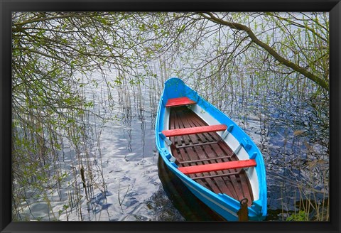 Framed Canoe on Lake, Trakai, Lithuania Print