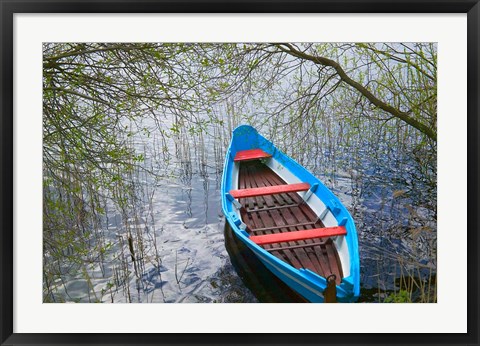 Framed Canoe on Lake, Trakai, Lithuania Print