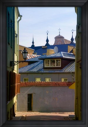 Framed Traditional Houses in the old town, Vilnius, Lithuania Print