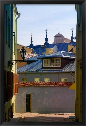 Framed Traditional Houses in the old town, Vilnius, Lithuania Print