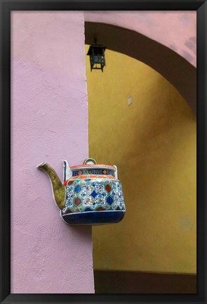 Framed Wall Decorated with Teapot and Cobbled Street in the Old Town, Vilnius, Lithuania III Print