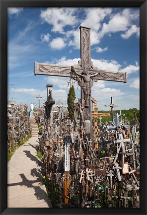 Framed Hill of Crosses, Siauliai, Central Lithuania, Lithuania II Print