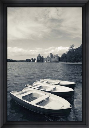 Framed Island Castle by Lake Galve, Trakai, Lithuania II Print