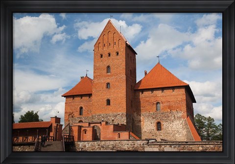 Framed Island Castle by Lake Galve, Trakai, Lithuania V Print