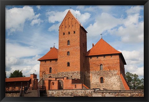 Framed Island Castle by Lake Galve, Trakai, Lithuania V Print