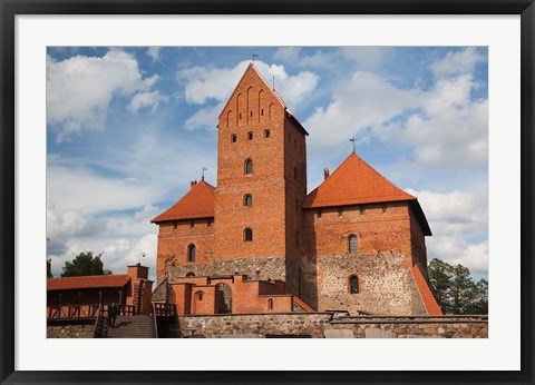 Framed Island Castle by Lake Galve, Trakai, Lithuania V Print