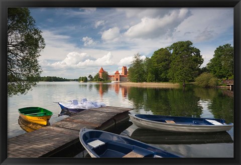 Framed Island Castle by Lake Galve, Trakai, Lithuania VII Print