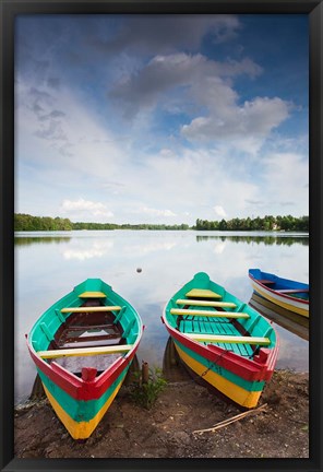 Framed Lake Luka, Trakai Historical National Park, Trakai, Lithuania Print