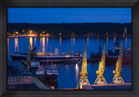 Framed Lithuania, Klaipeda, Commercial port and Lagoon Print