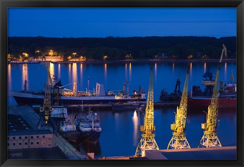 Framed Lithuania, Klaipeda, Commercial port and Lagoon Print