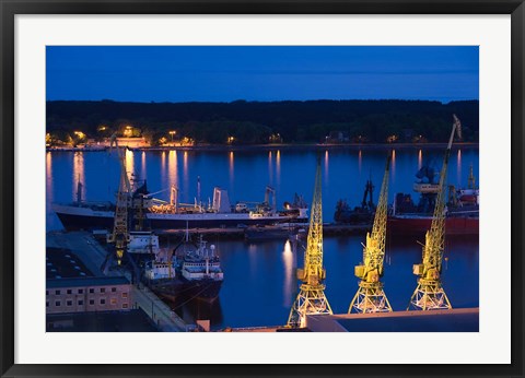 Framed Lithuania, Klaipeda, Commercial port and Lagoon Print