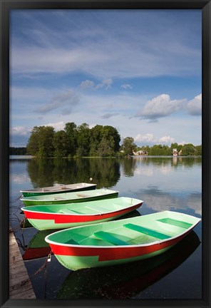 Framed Lithuania, Trakai Historical NP, Lake Galve boats Print