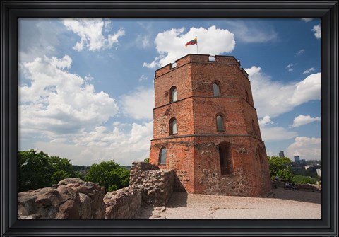 Framed Lithuania, Vilnius, Gediminas Hill, Gedimino Fort Print