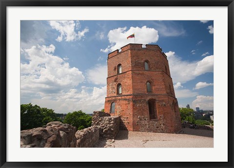 Framed Lithuania, Vilnius, Gediminas Hill, Gedimino Fort Print