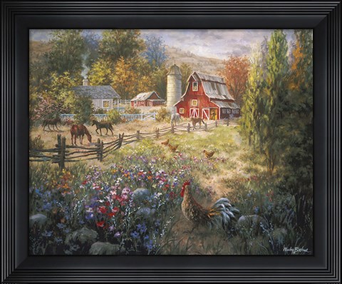 Framed Grazing The Fertile Farmland Print