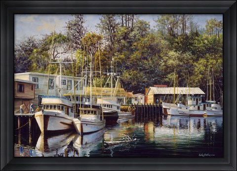 Framed Let&#39;S Go Fishing Print