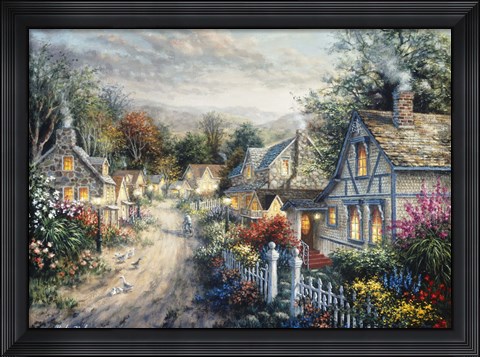 Framed Down Cottage Lane Print